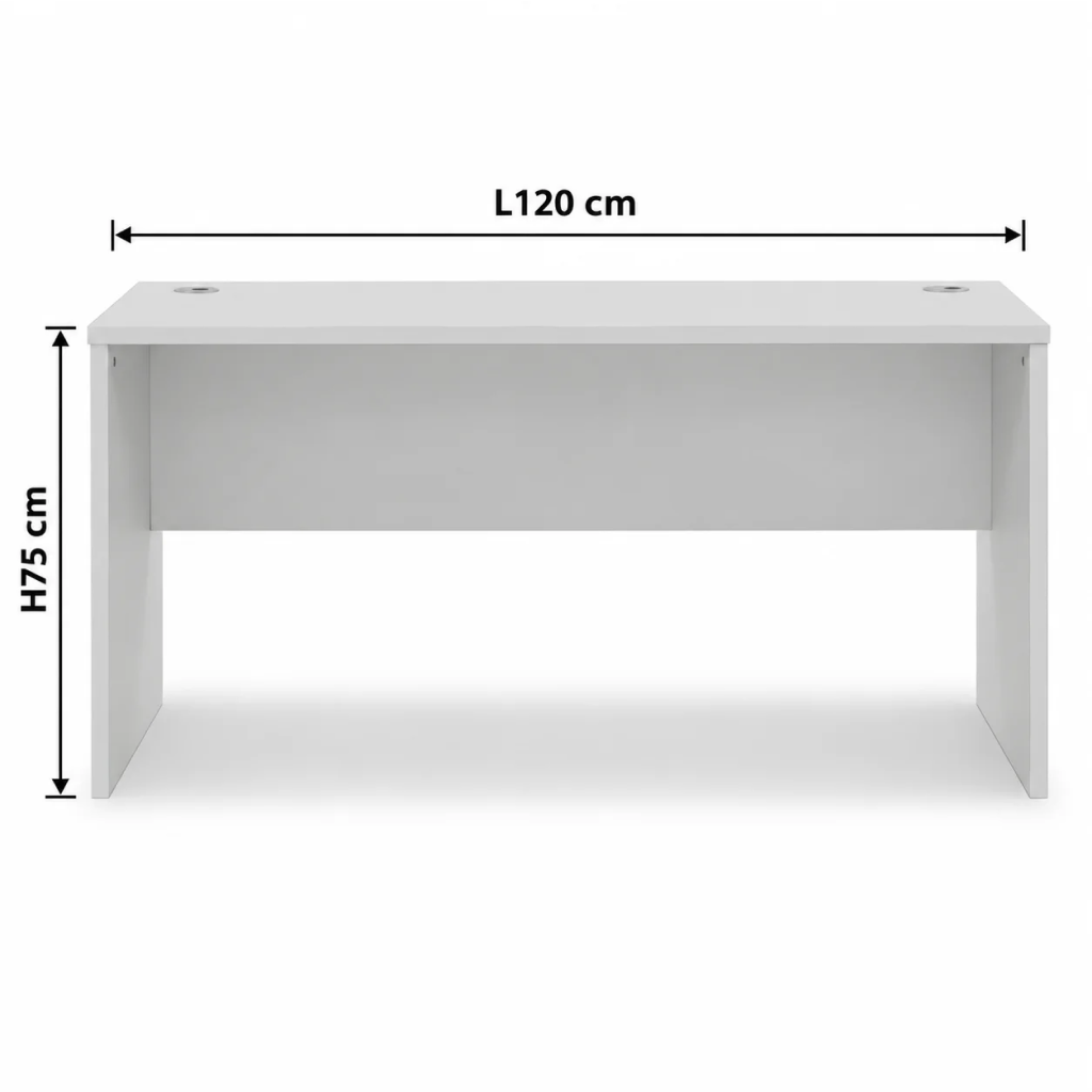 120cm Office Desk Straight Wooden Table Light Grey