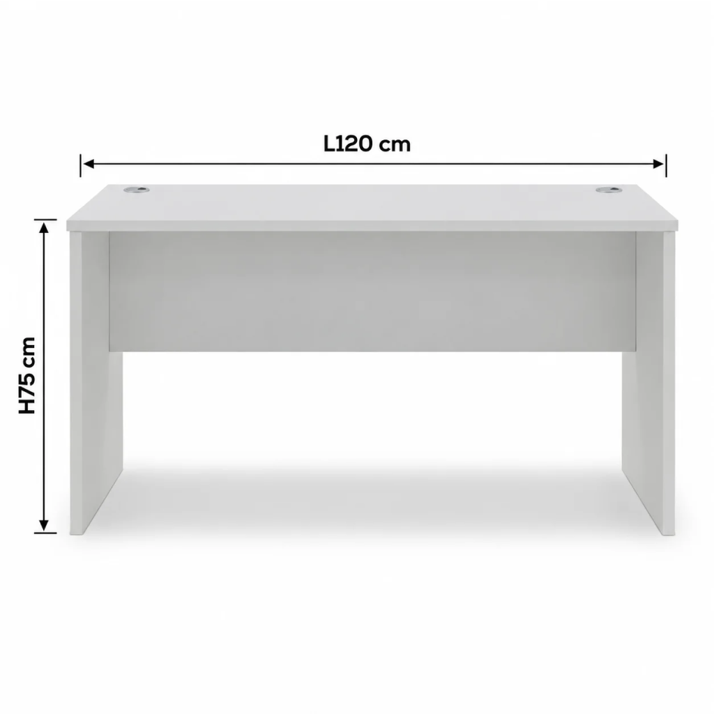 120cm Office Desk Straight Wooden Table Light Grey