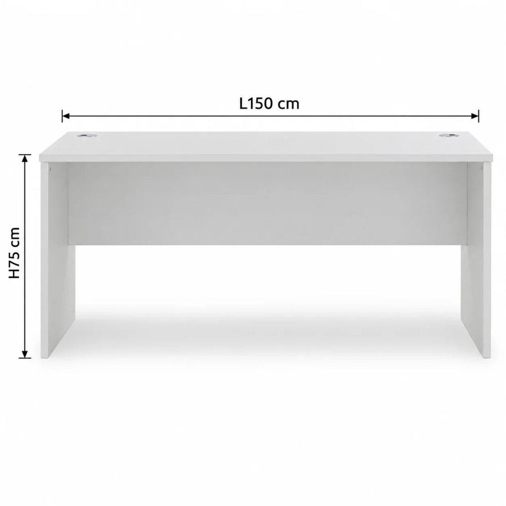 150cm Office Table Light Grey Straight Table