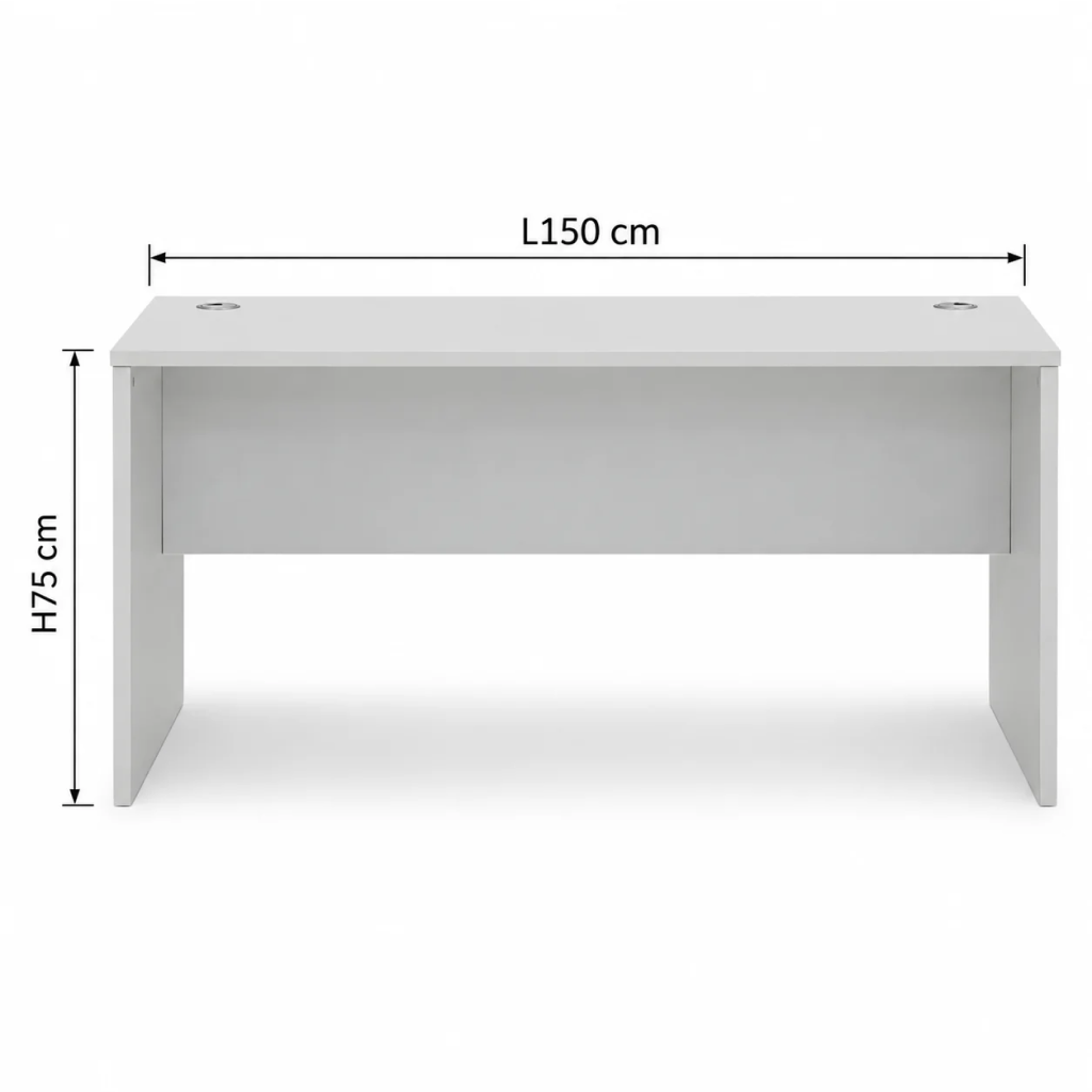 150cm Office Table Light Grey Straight Table