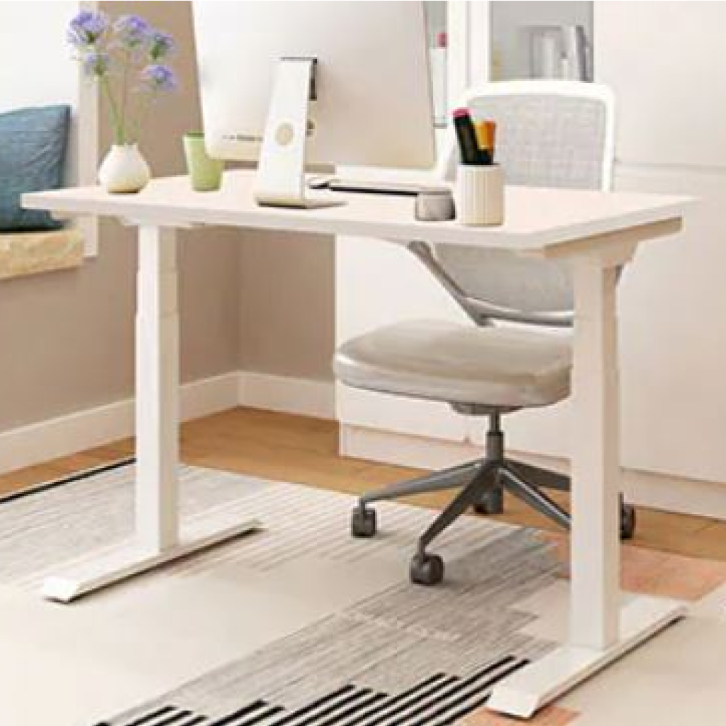 HAT Used Standing Desk MFC Table Top w105*d60 Black/White Frame with White top
