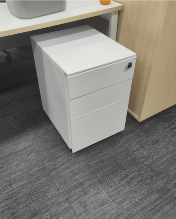 Haworth White Steel Mobile Pedestal 2D1F